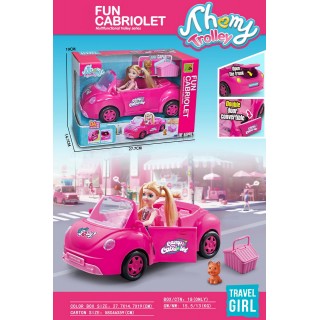 Súprava bábiky a auta + príslušenstva