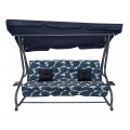 Sedadlo na záhradnú hojdačku Textilné 2x1 listy vzor námornícka modrá
