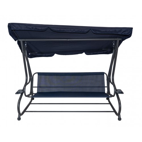 Sedadlo na záhradnú hojdačku Textilné 2x1 listy vzor námornícka modrá