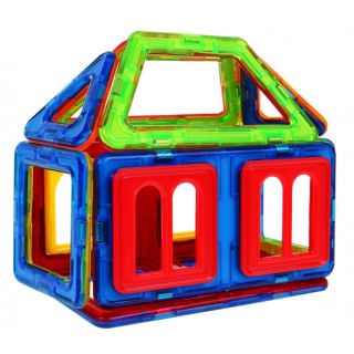 Magnetická ministavebnica pre deti 3+ Farebné diely 13 ks. + Návod na konštrukciu