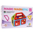 Magnetická ministavebnica pre deti 3+ Farebné diely 13 ks. + Návod na konštrukciu