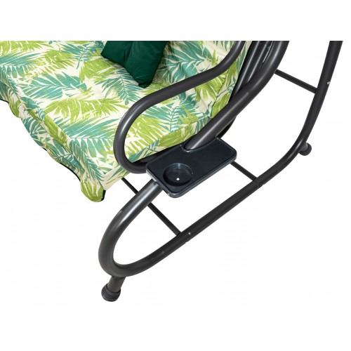 Textilné sedátko na záhradnú hojdačku 2x1 vzor palmových listov