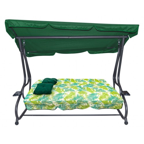 Textilné sedátko na záhradnú hojdačku 2x1 vzor palmových listov