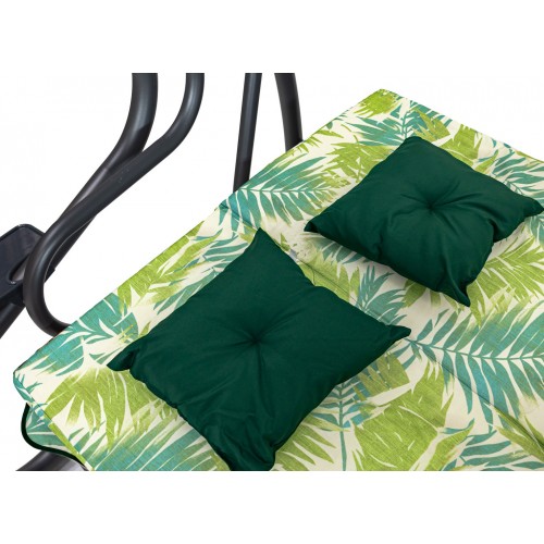 Textilné sedátko na záhradnú hojdačku 2x1 vzor palmových listov
