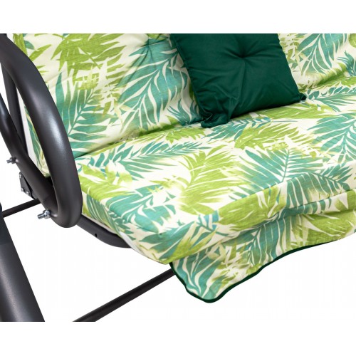 Textilné sedátko na záhradnú hojdačku 2x1 vzor palmových listov