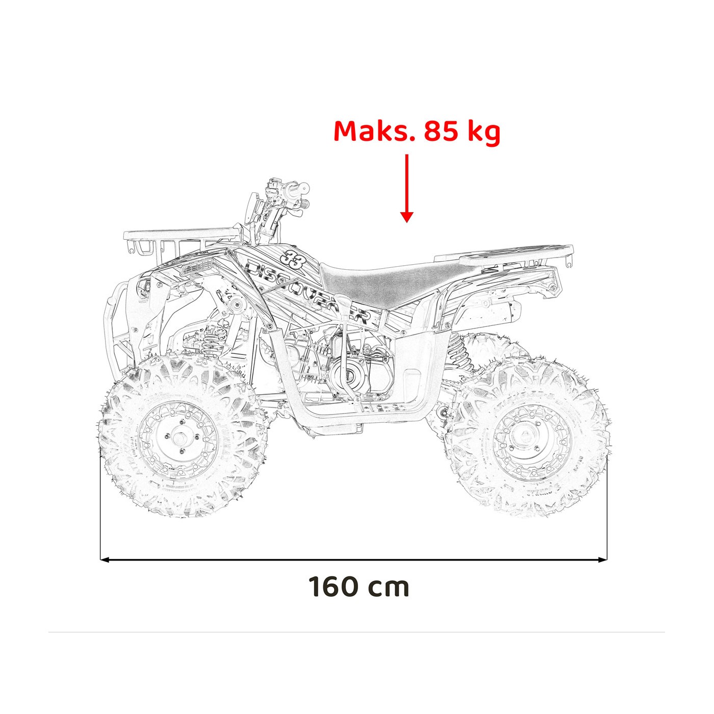 Vozidlo so spaľovacou štvorkolkou 125CC DISCOVERER Black