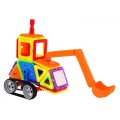 Konštrukčné Magnetická stavebnica pre deti 3+ Sada 78 ks. + Modul kolies + Rameno bagra + Magnetické a plastové kocky