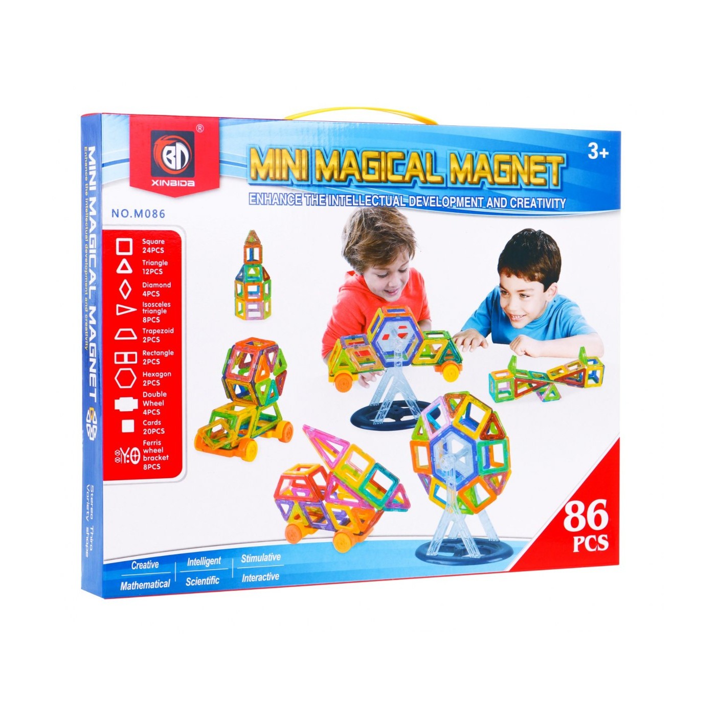 Magnetická stavebnica Sada 86 dielov