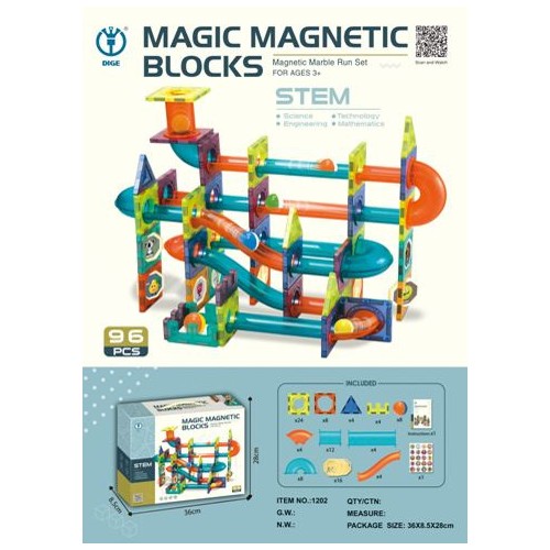 Magnetická stavebnica Sada 96 dielov