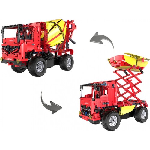 Stavebnica CaDA 814 ks. Diaľkovo ovládaná domiešavač betónu + Výťah 2v1 pre deti 6+