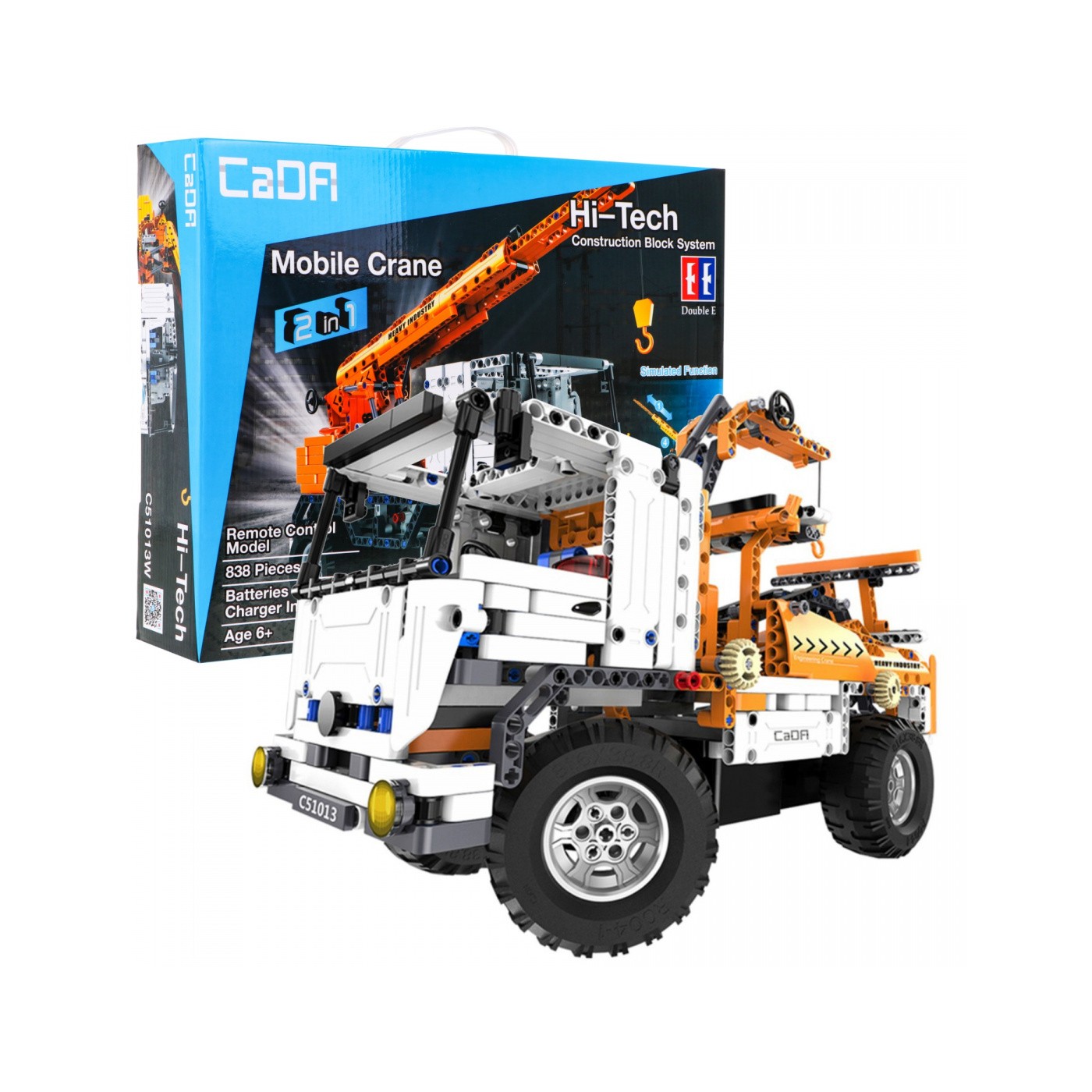 Stavebnica CaDA 838 ks. Diaľkovo ovládaný Žeriav + Ťahač 2v1 pre deti 6+