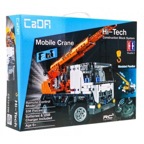 Stavebnica CaDA 838 ks. Diaľkovo ovládaný Žeriav + Ťahač 2v1 pre deti 6+