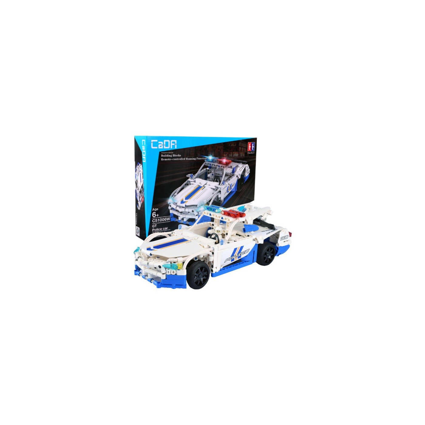 Stavebnica CaDA 430 ks. Diaľkovo ovládané policajné auto od 6 rokov + Svetlá