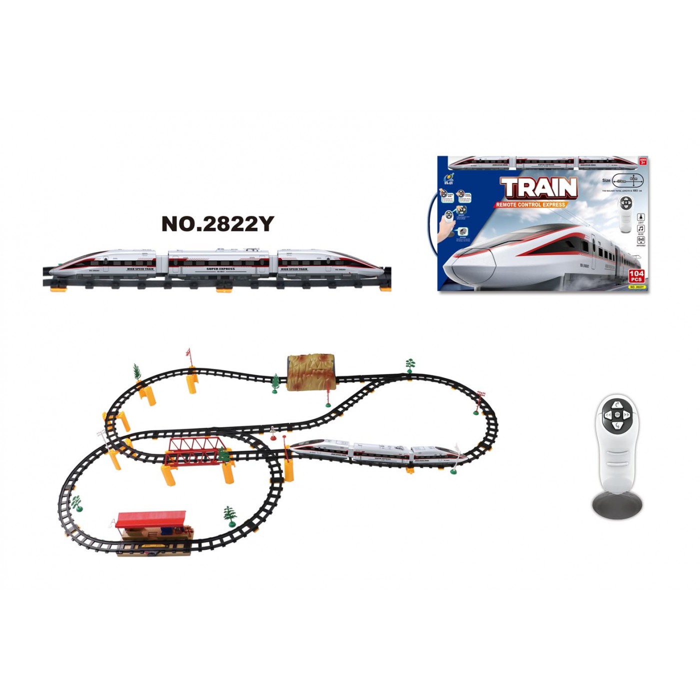 R/C rýchlovlak 104ks.