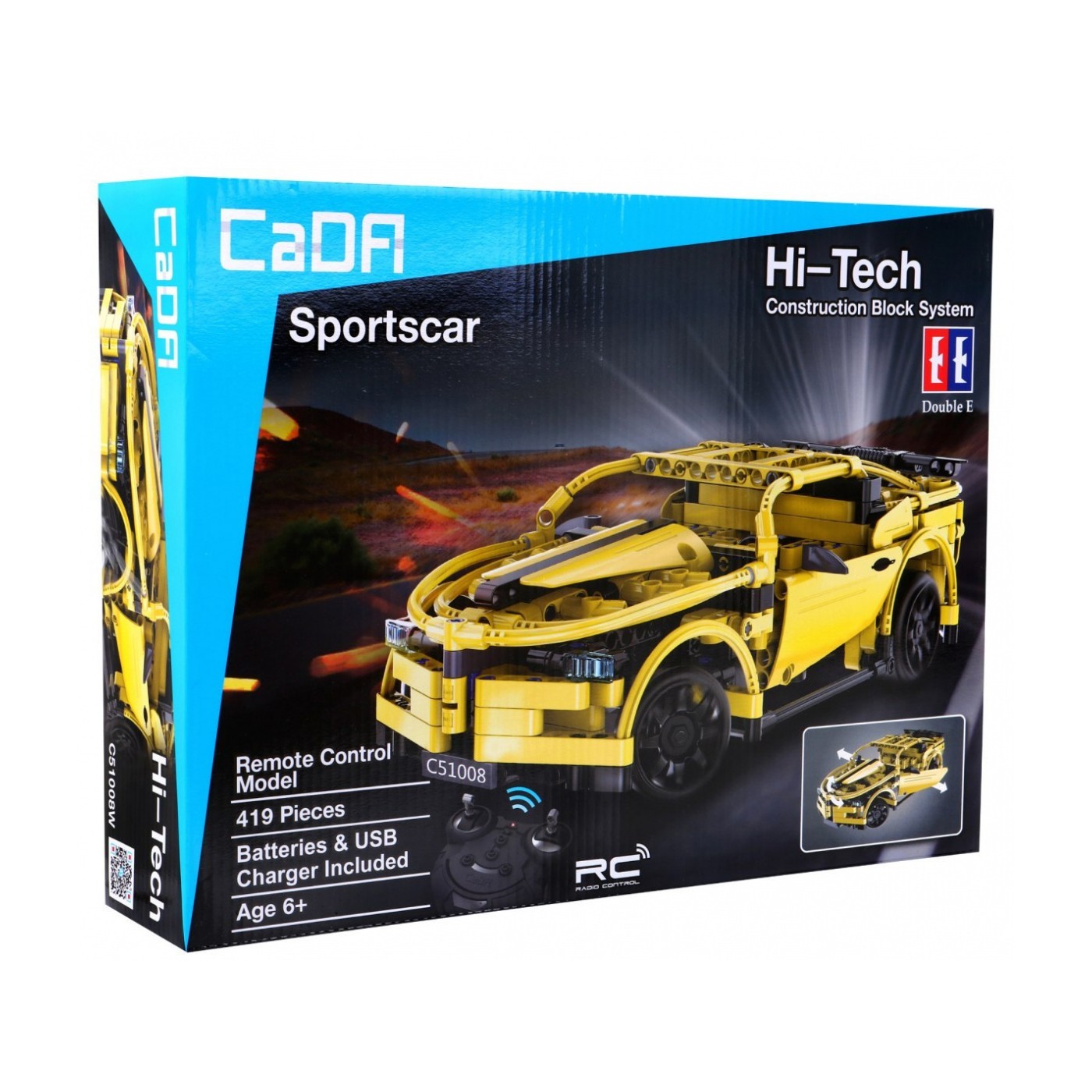 Stavebnica CaDA 419 ks. Diaľkovo ovládané športové auto pre deti 6+