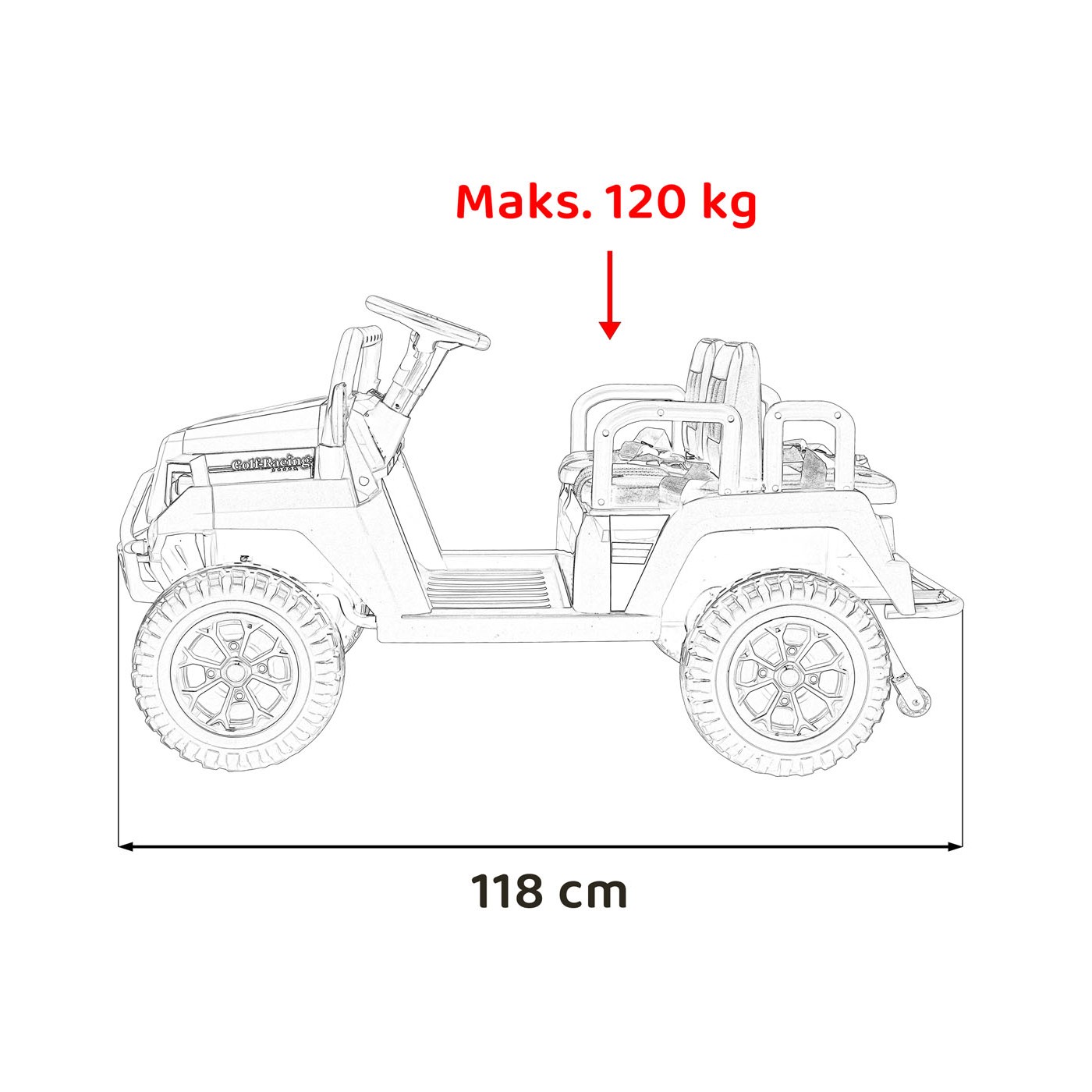 Šampión 4-miestne buginy čierne