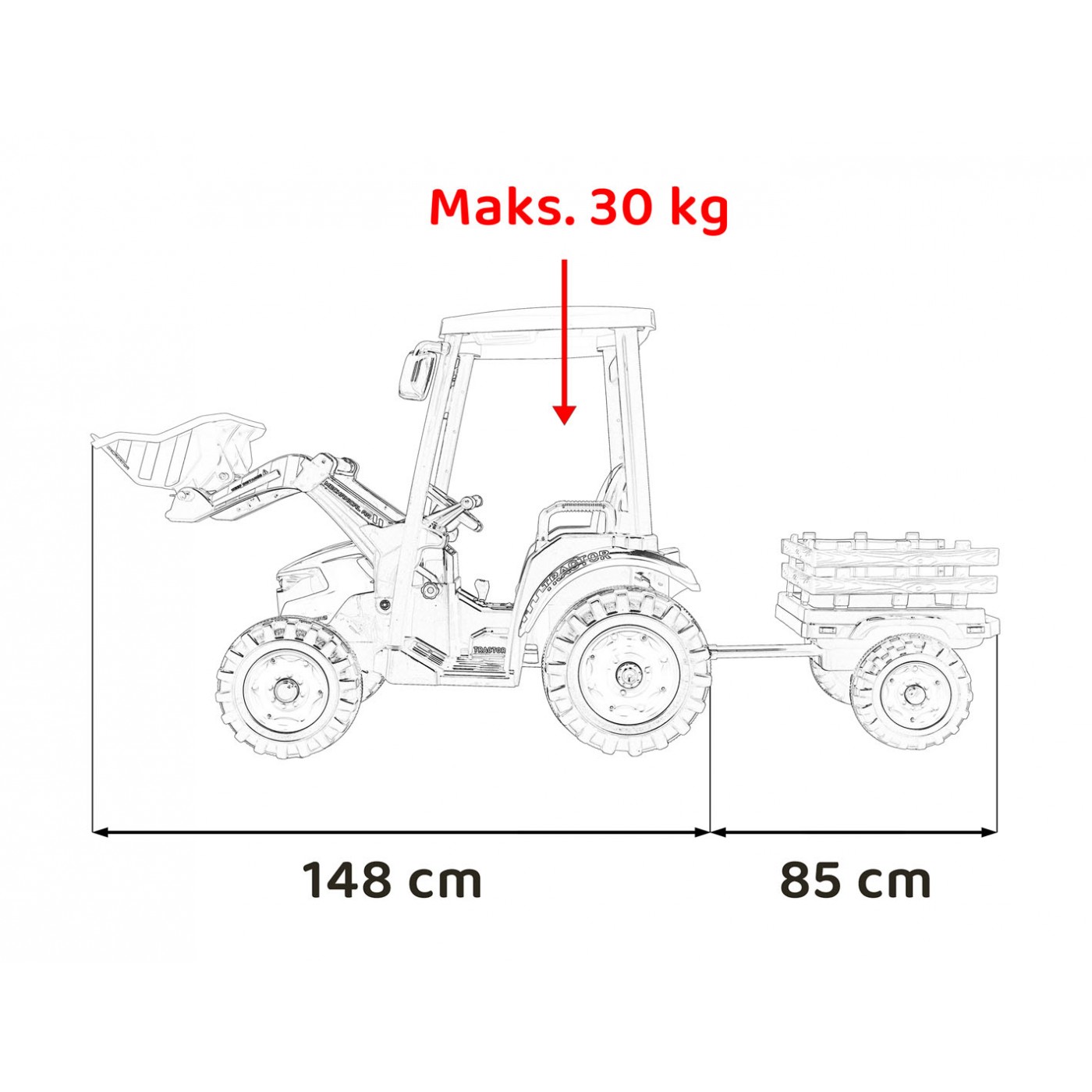 MEGA D68 ťahač s prívesom modrý