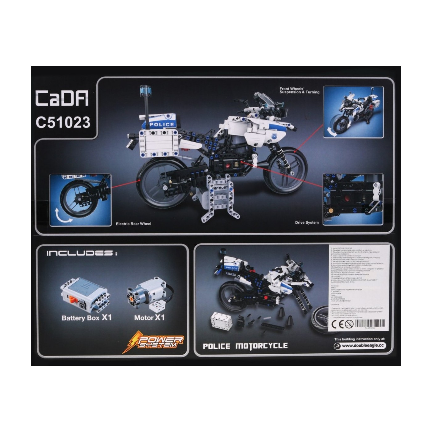 Stavebnica R/C Motocykel Polícia 539 ks EE