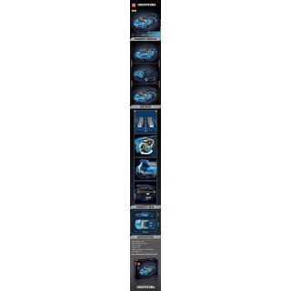 Modrá sada stavebnicových kociek pre športové vozidlá 1222 ks.