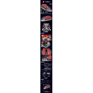 Sada stavebných blokov motora 3472 kusov.