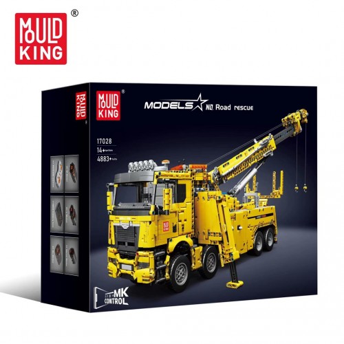 Sada stavebných kociek pre žeriav pre vozidlá, žltá, 4883 dielikov.