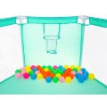 Ohrádka pre deti 18m+ Farebné loptičky 50 ks. + Koš na hranie + Detské ihrisko so sieťou Oplotenie Suchý bazén