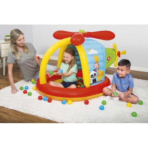 Nafukovacia ohrádka Fisher-Price pre deti Brodzik Vrtuľník BESTWAY 155x102x91cm + Lopty