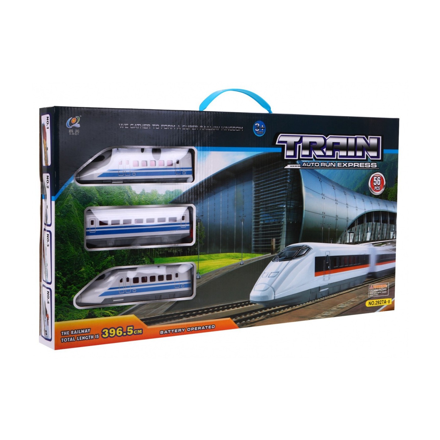 Veľký vláčik s koľajnicami pre deti 3+ Vlak s vagónom + Slučka + Príslušenstvo 56 ks.