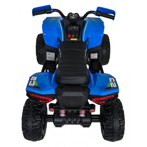 Modré štvorkolkové vozidlo