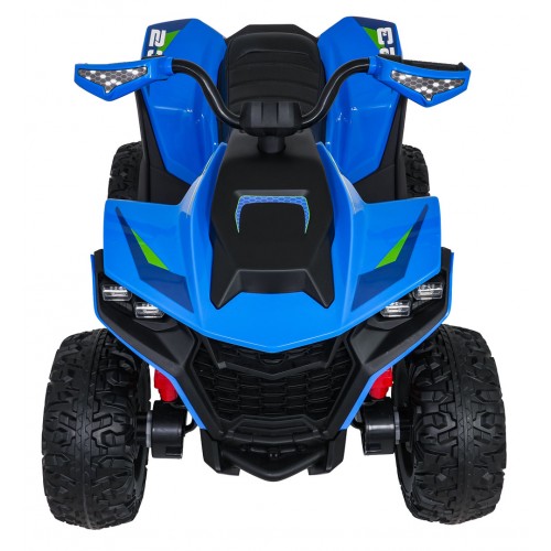 Modré štvorkolkové vozidlo