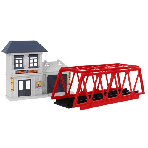 Veľký vláčik s koľajnicami pre deti 3+ Vlak s vagónom + Slučka + Príslušenstvo 56 ks.