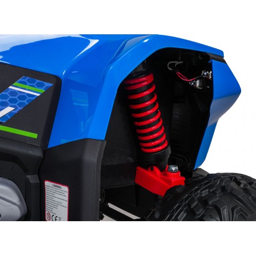 Modré štvorkolkové vozidlo