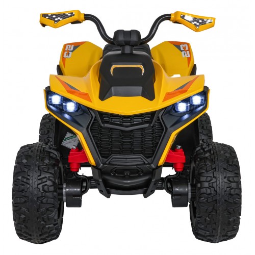 Štvorkolkové vozidlo s rýchlym kolesom žlté