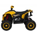 Štvorkolkové vozidlo s rýchlym kolesom žlté