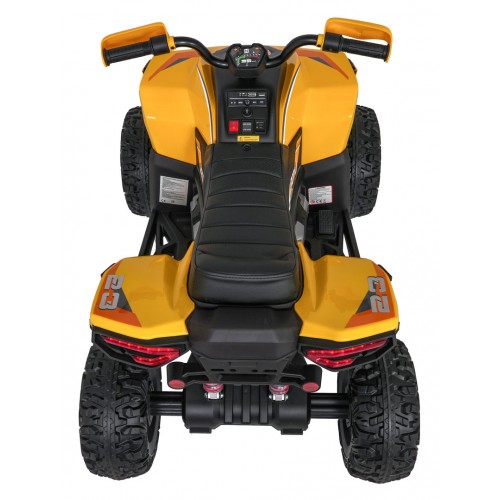 Štvorkolkové vozidlo s rýchlym kolesom žlté