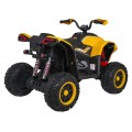 Štvorkolkové vozidlo s rýchlym kolesom žlté