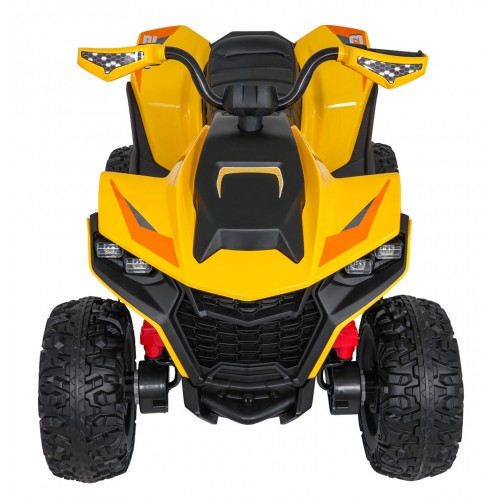 Štvorkolkové vozidlo s rýchlym kolesom žlté