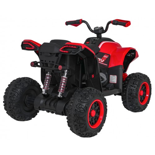 Červené štvorkolkové vozidlo