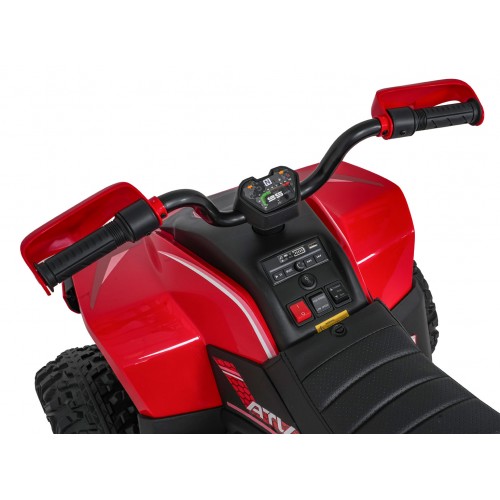 Červené štvorkolkové vozidlo