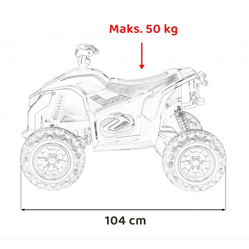 Červené štvorkolkové vozidlo