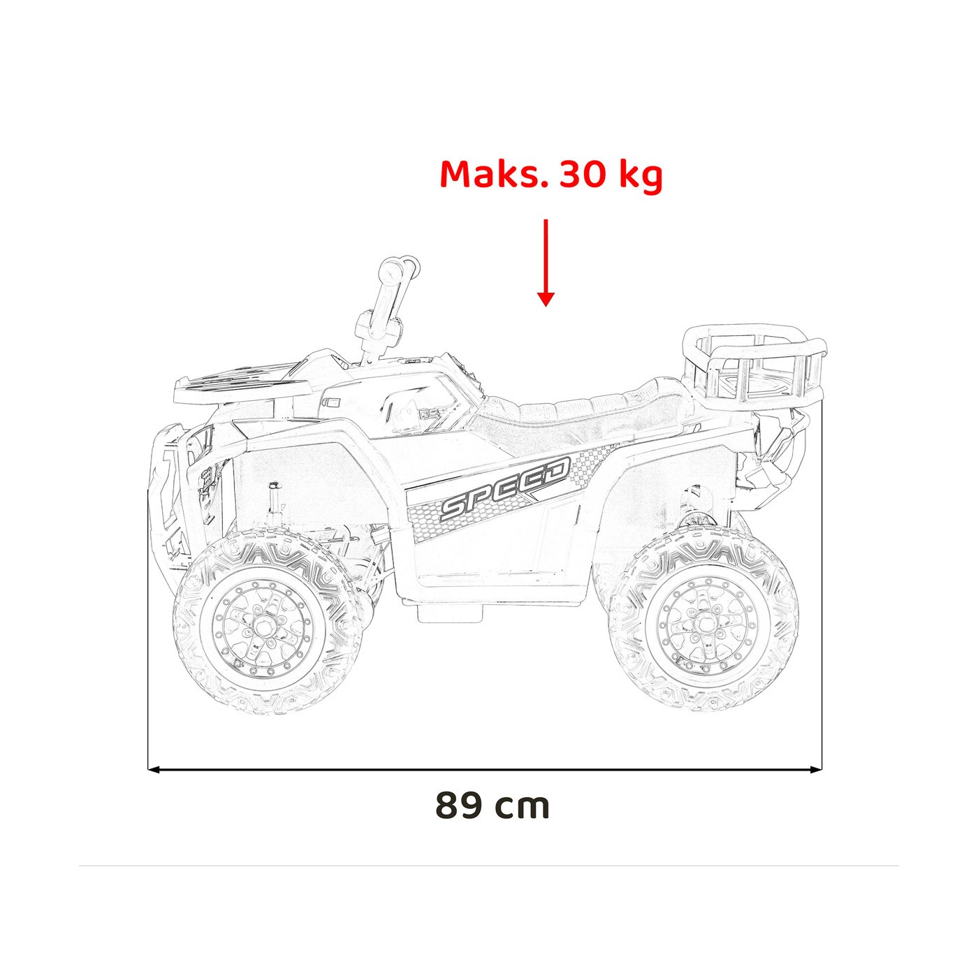Štvorkolka Robust 01 červená