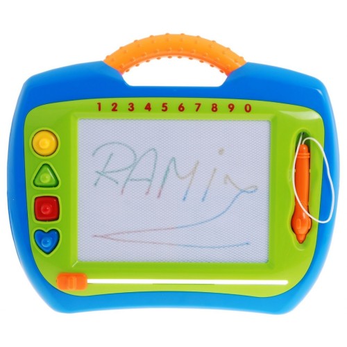 Veselá mazateľná tabuľka na kreslenie pre deti 3+ Kreatívna hračka + Ceruzka + 4 pečiatky + Kresby vo 4 farbách