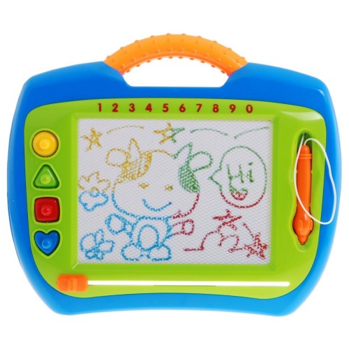 Veselá mazateľná tabuľka na kreslenie pre deti 3+ Kreatívna hračka + Ceruzka + 4 pečiatky + Kresby vo 4 farbách