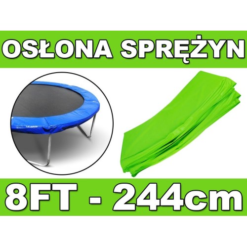 Ochranný golier na pružiny SkyRamiz Zelený na záhradnej trampolíne 244cm/8FT