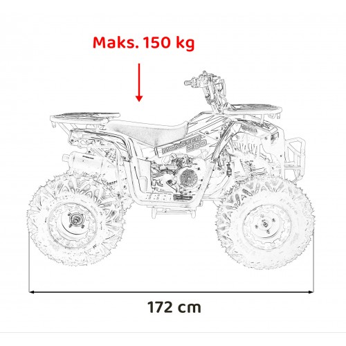 200CC MONSTER červená spaľovacia štvorkolka