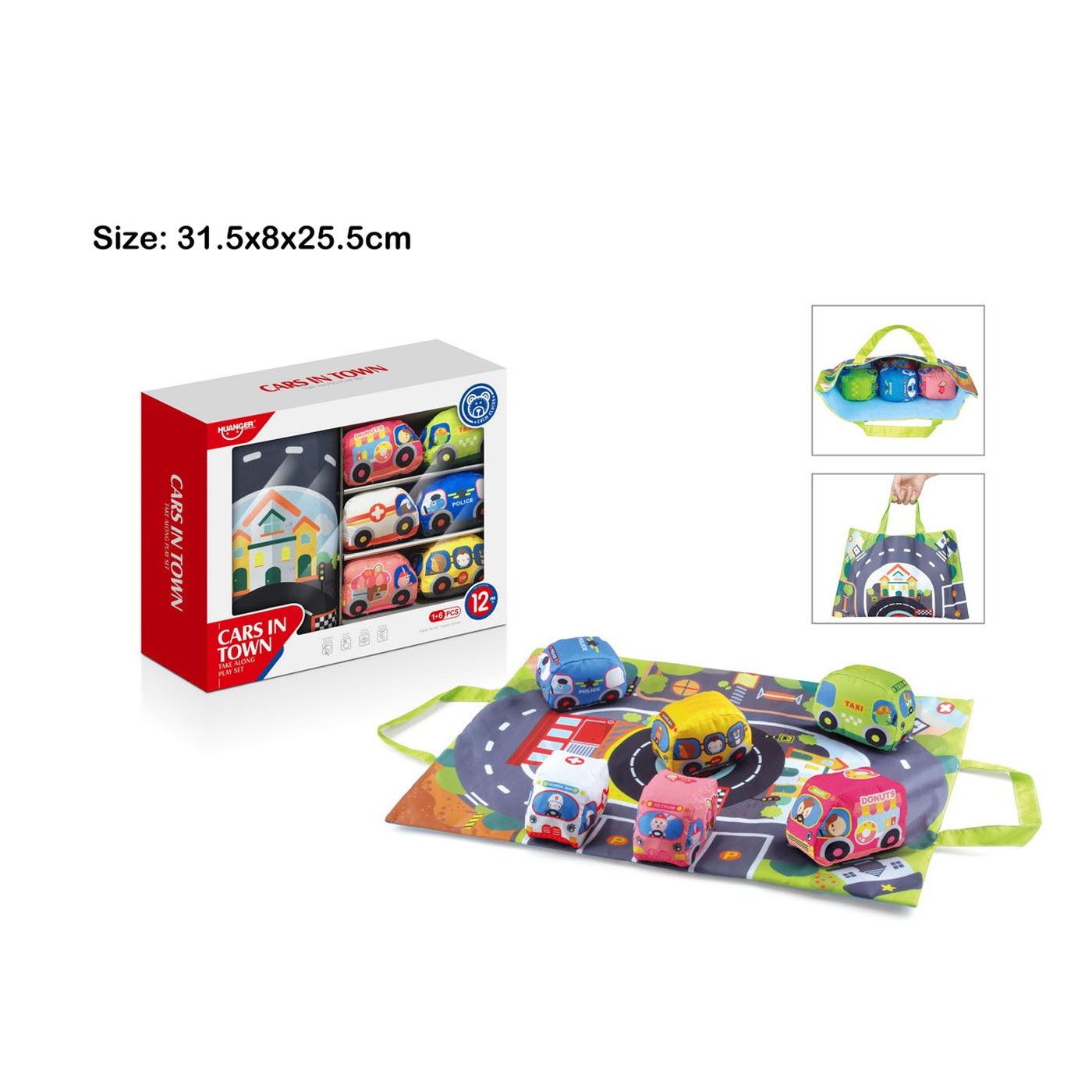 Sada plyšových áut pre najmenších + taška