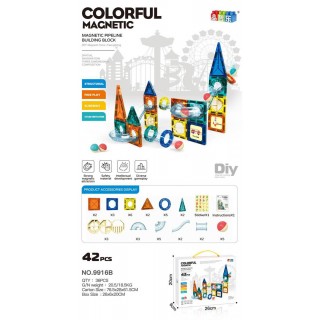 Sada magnetických blokov Trackball 42 ks.