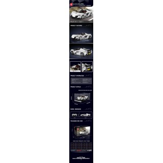 Sada stavebných kociek športových áut, biela, 364 dielov.