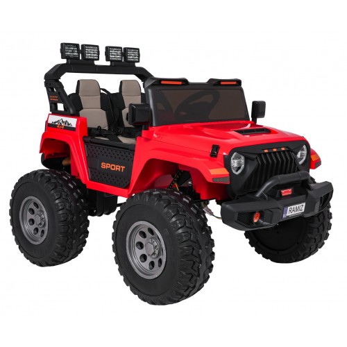 Extrémne športové vozidlo 4x4 s variabilnou veľkosťou, červené