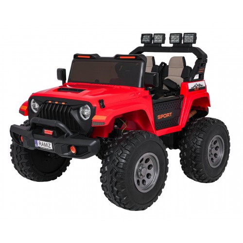 Extrémne športové vozidlo 4x4 s variabilnou veľkosťou, červené